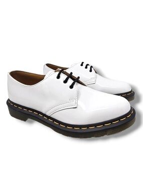Dr. Martens White Leather Oxford with Black Laces